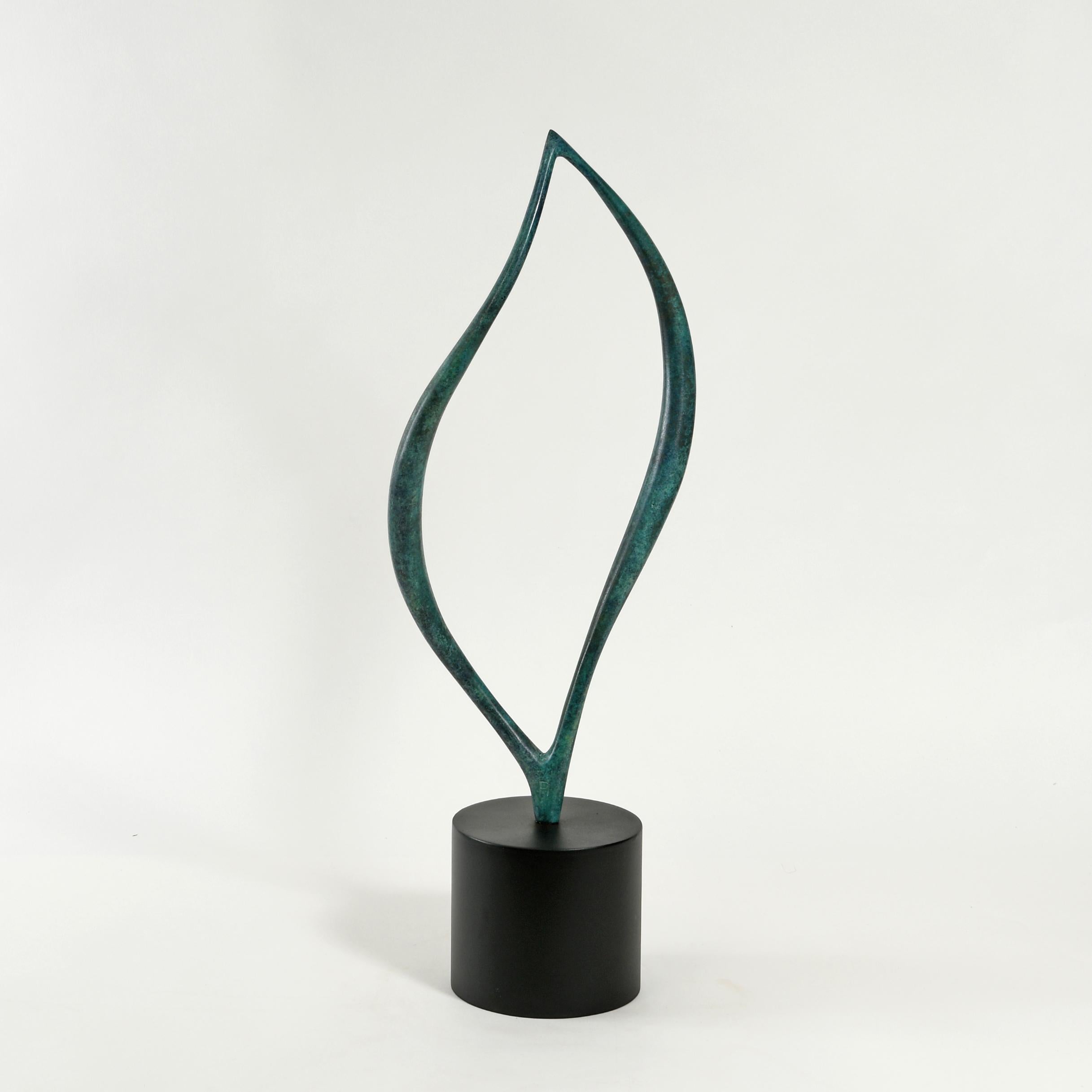 Bronze freely rotating on a painted steel base.
Edition of 9 variations
Stamped with monogram signature and uniquely numbered 458, 2/9
The asymmetrical form of the bronze presents a variety of aspects which are seen by moving round the sculpture or