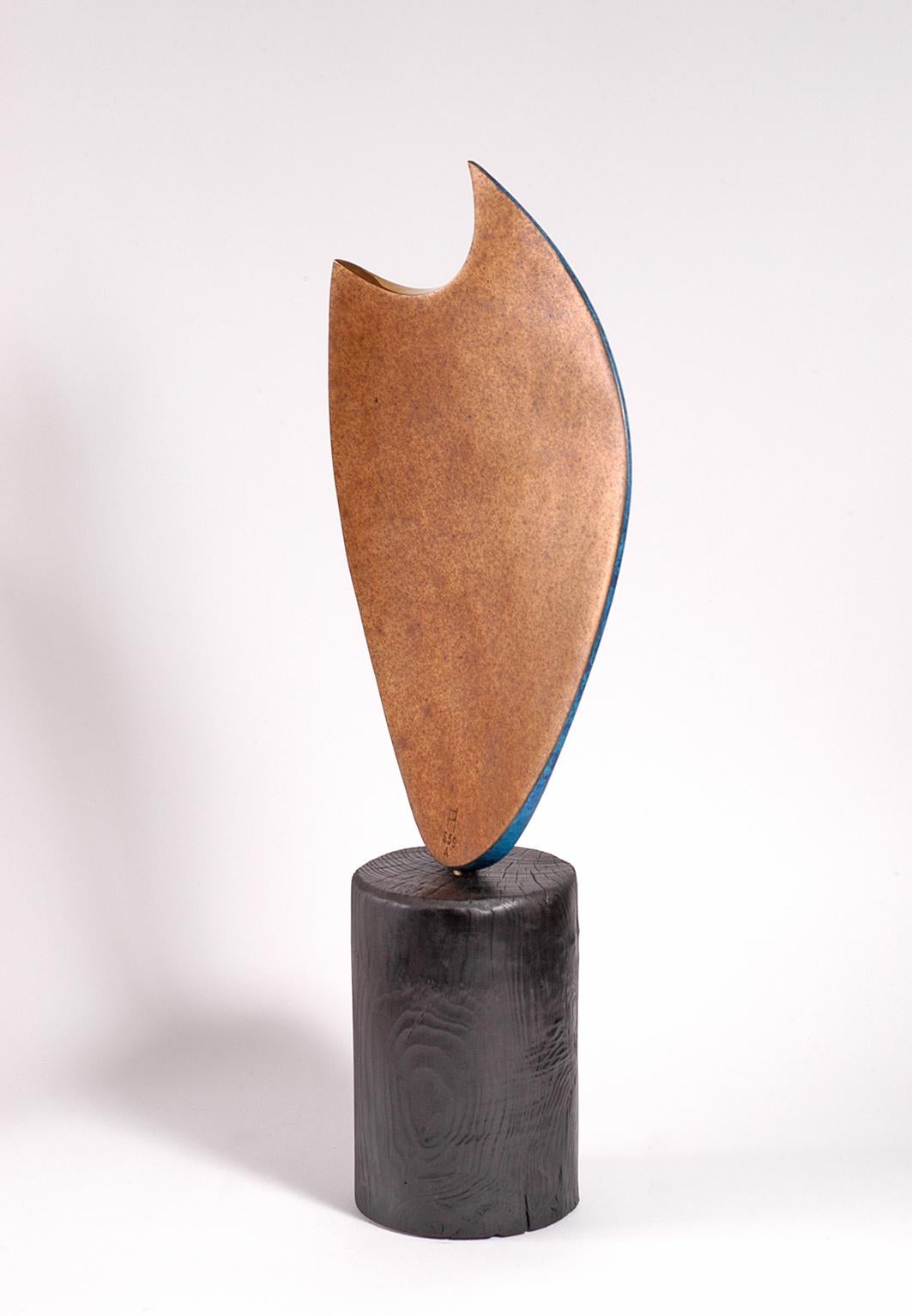 Bronze on a scorched yew base
Series of variations
Stamped with monogram signature and uniquely numbered 659A
The crescent at the top shows natural bronze in a polished finish.
Weight: 5.7 kg

About Philip Hearsey

With a background in architecture,