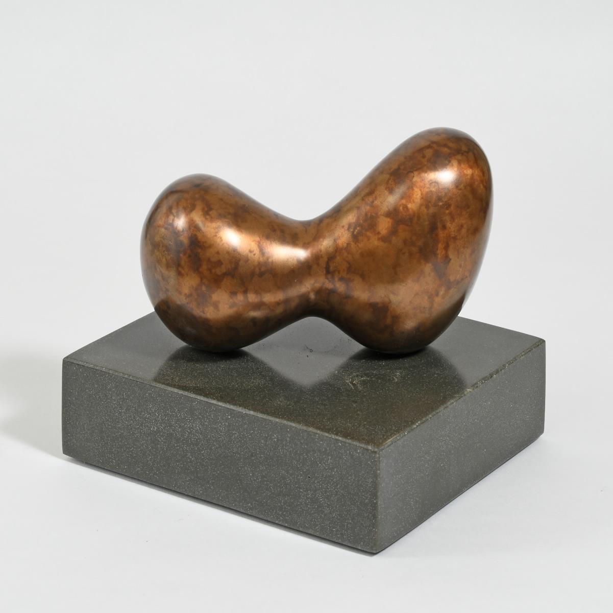 British Contemporary Sculpture by Phiip Hearsey - Riverstone - Gold Abstract Sculpture by Philip Hearsey