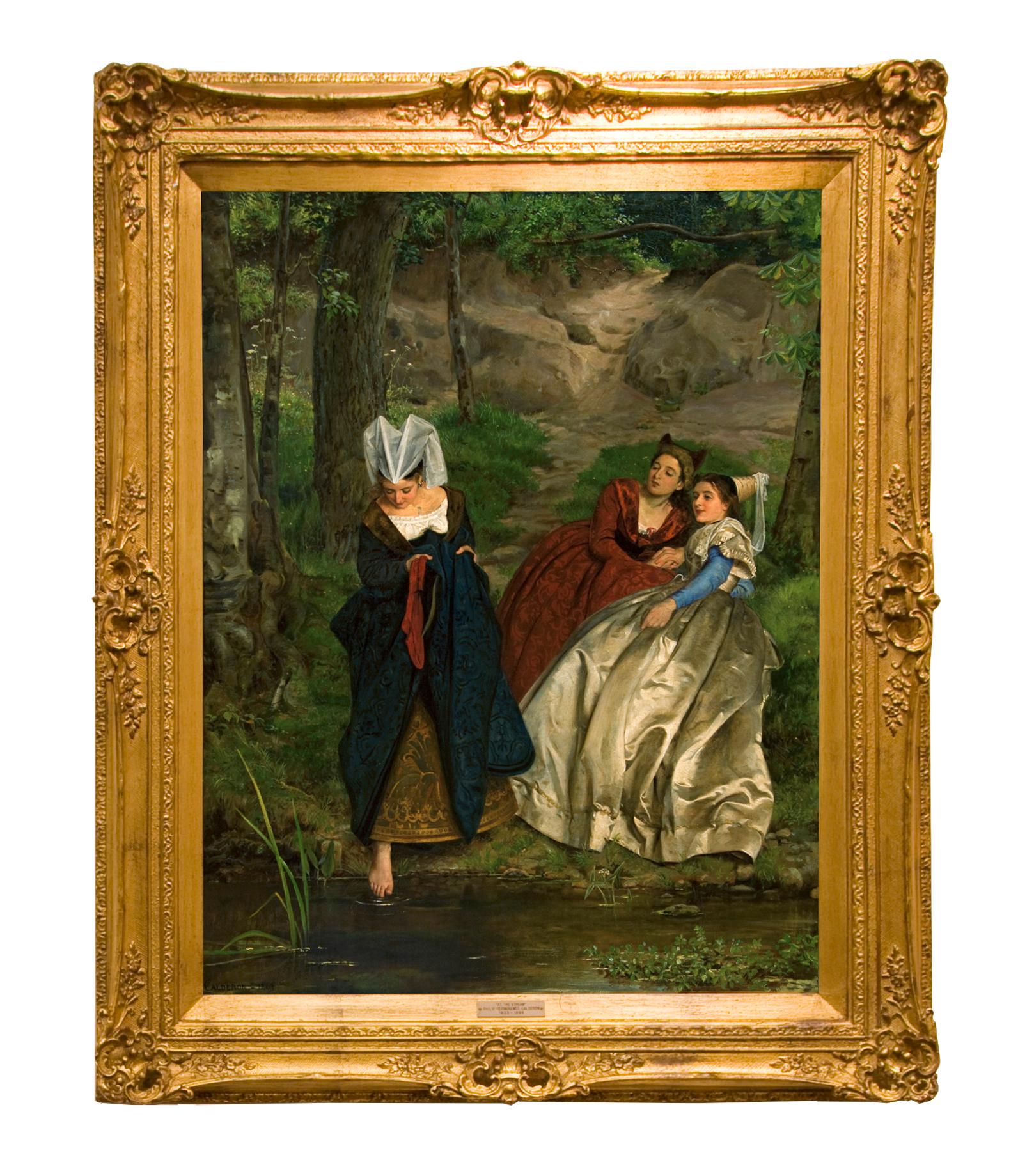 Nella corrente - Figurative Painting Marrone di Philip Hermogenes Calderon R.A.