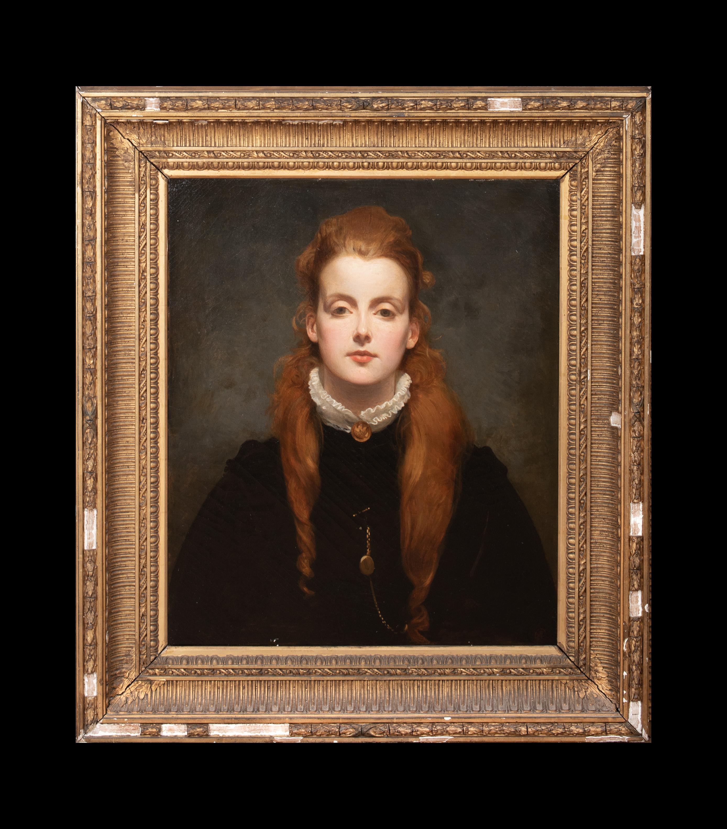 Portrait Of A Redhead Girl, Emily Bland, 19th Century  Pre-Raphaelite - Painting by Philip Hermogenes Calderon R.A.