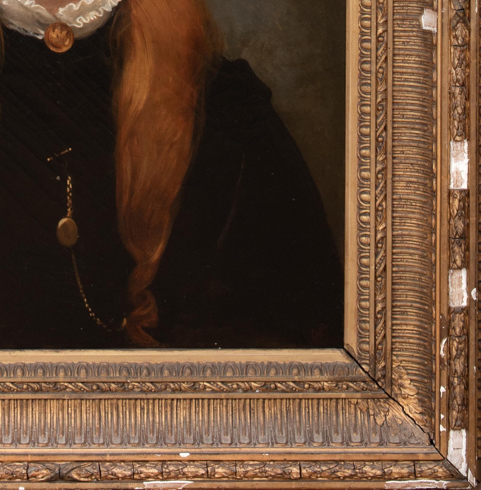 Portrait Of A Redhead Girl, Emily Bland, 19th Century

by Philip Hermogenes CALDERON (1833-1898)

Exhibition: London, Royal Academy, 1870, no. 103.

Large 19th Century Pre-Raphaelite portrait of a red-haired girl, Emily Bland, oil on canvas by