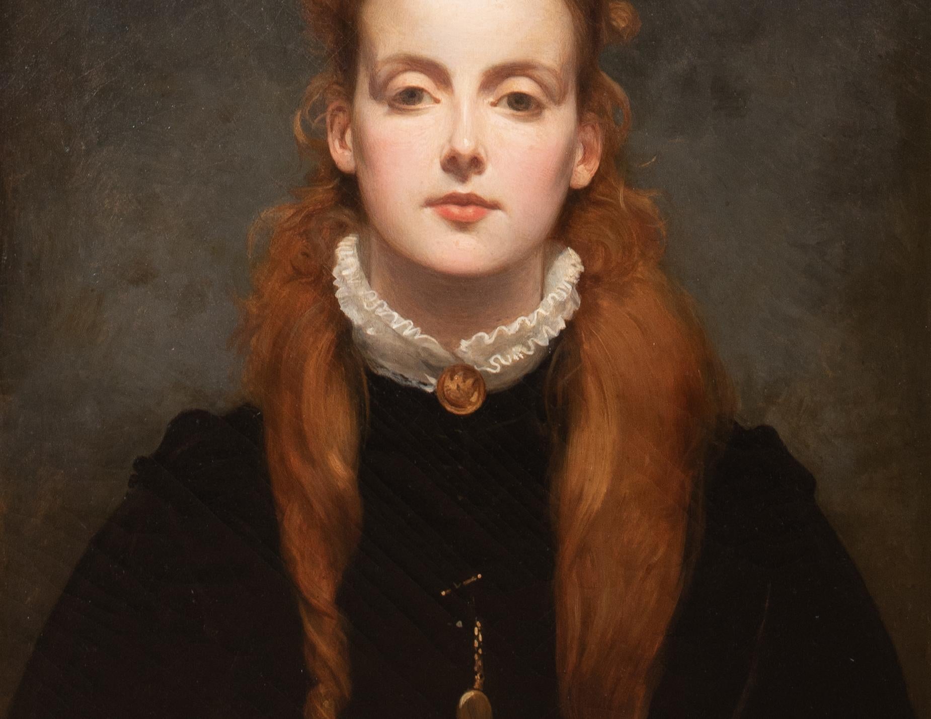 Portrait Of A Redhead Girl, Emily Bland, 19th Century  Pre-Raphaelite For Sale 2