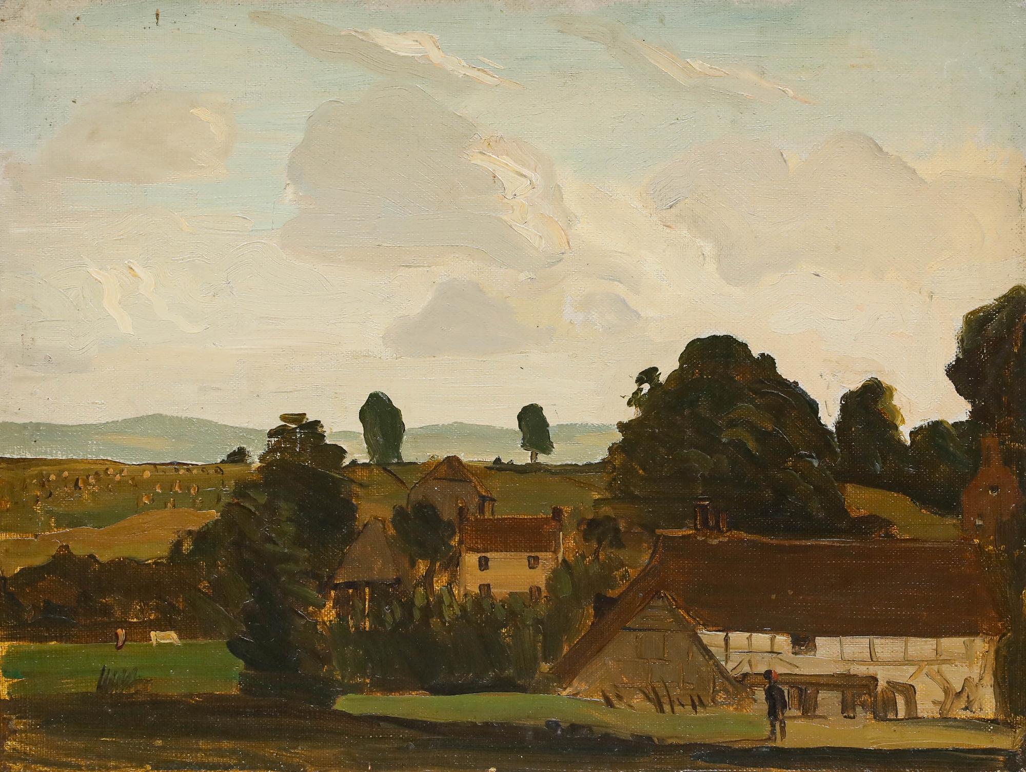 Attrib. Philip Hugh Padwick ROI RBA (1876-1958) - Oil, A View of the Village For Sale 1