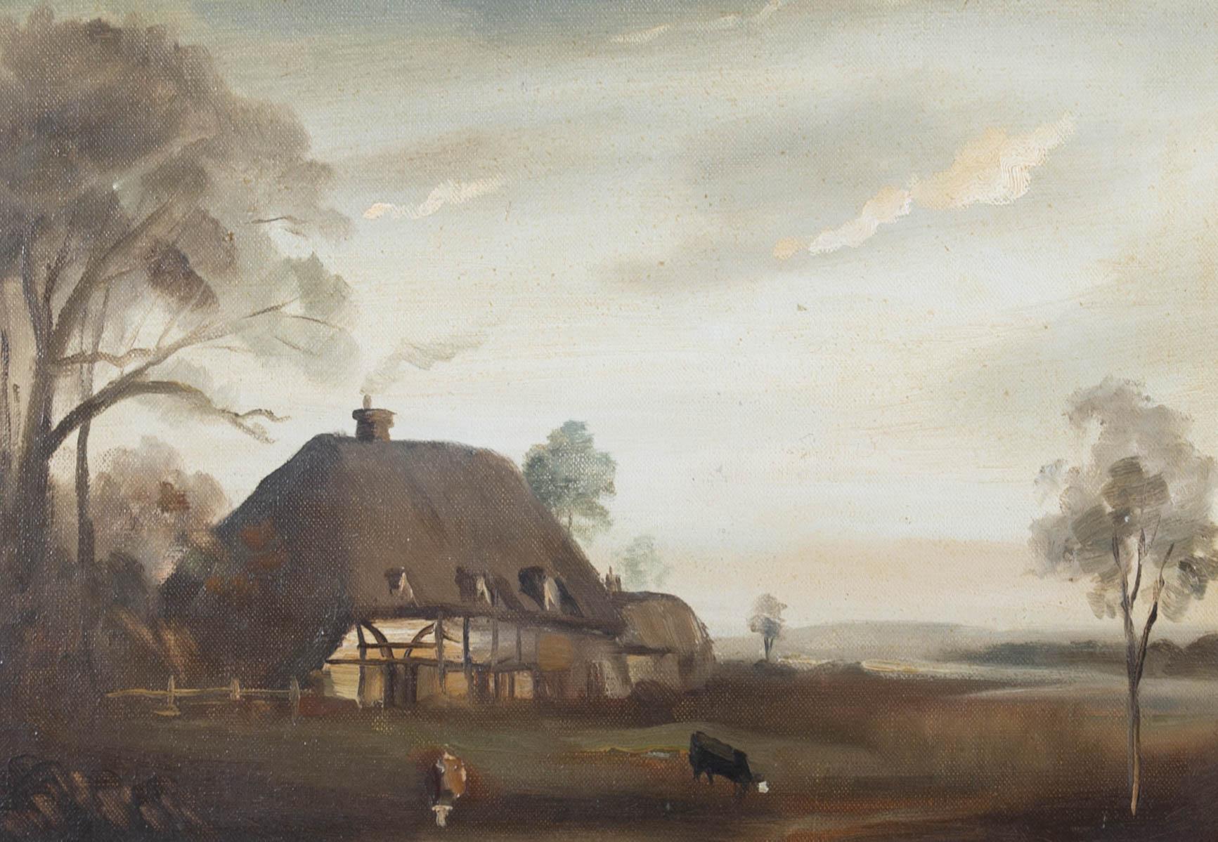 Attribuire. Philip Hugh Padwick ROI RBA (1876-1958) - Olio, Cottage solitario 1