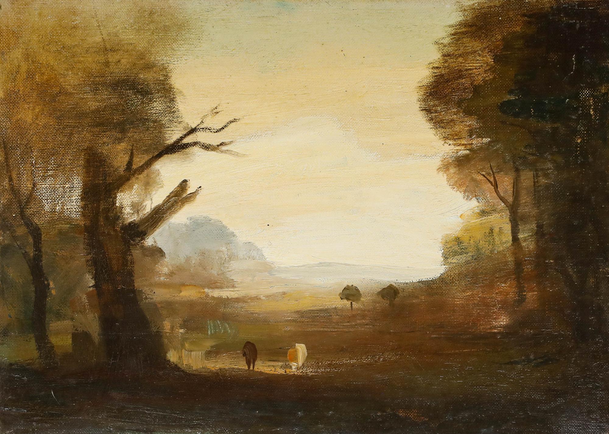 Attribut. Philip Hugh Padwick ROI RBA (1876-1958) - Öl, Ponys auf dem Feld im Angebot 1