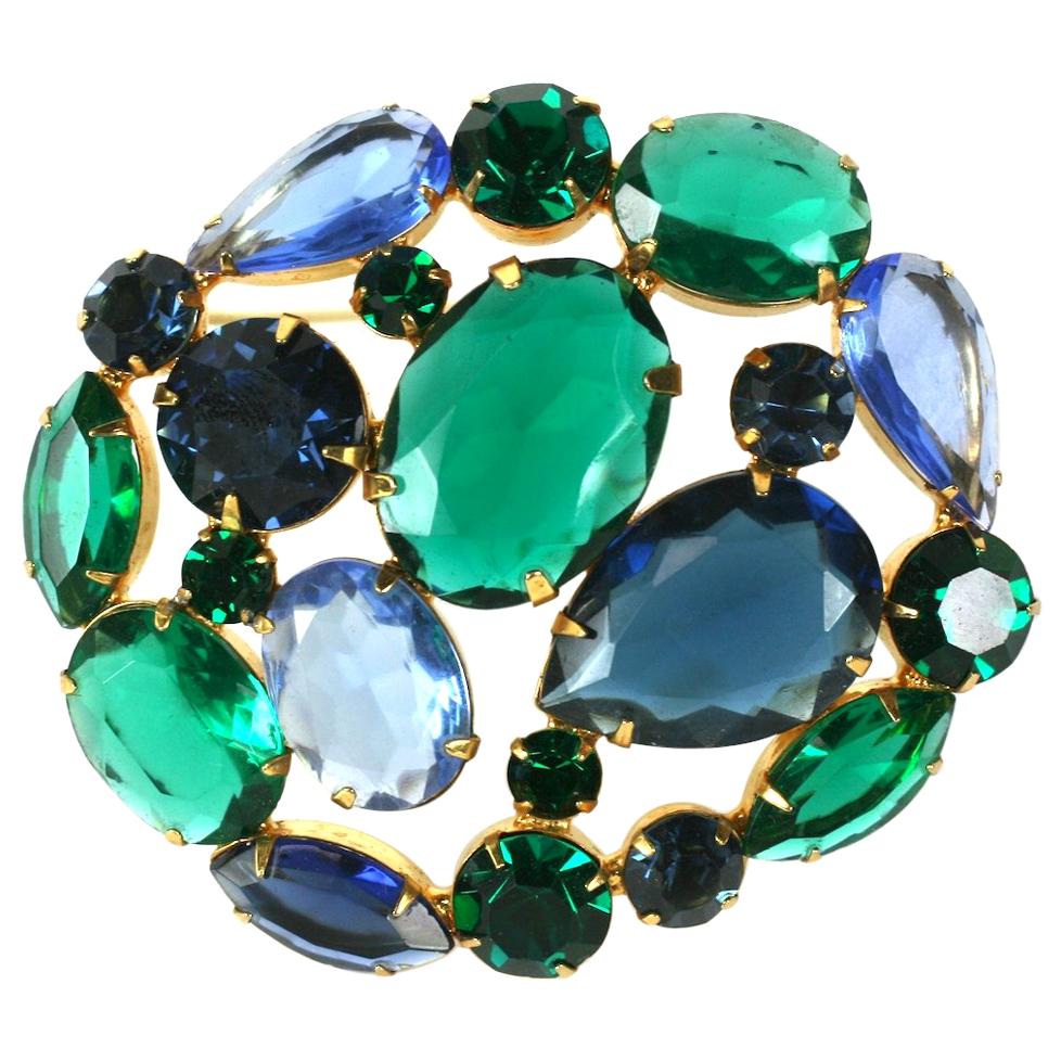  Philip Hulitar Jeweled Crystal Brooch  For Sale