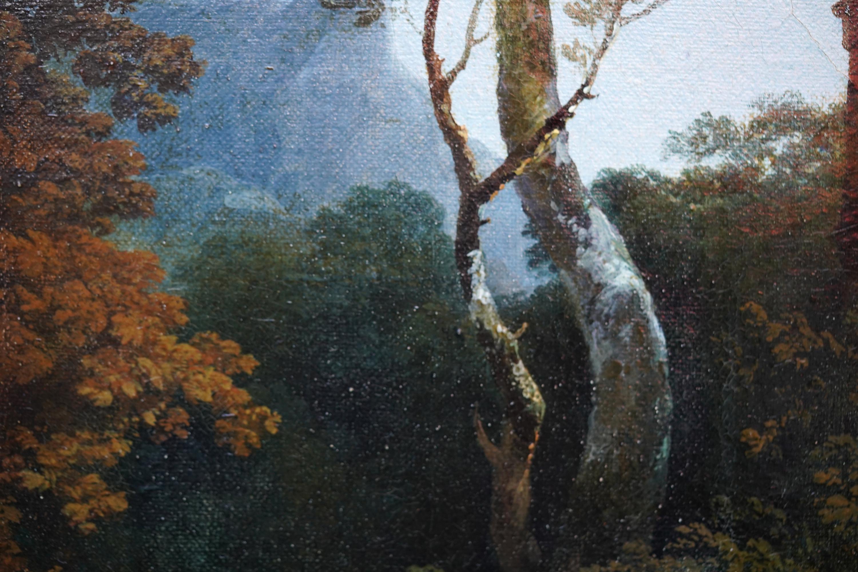 Pastoral Landscape - British 18th century Old Master art oil painting For Sale 1