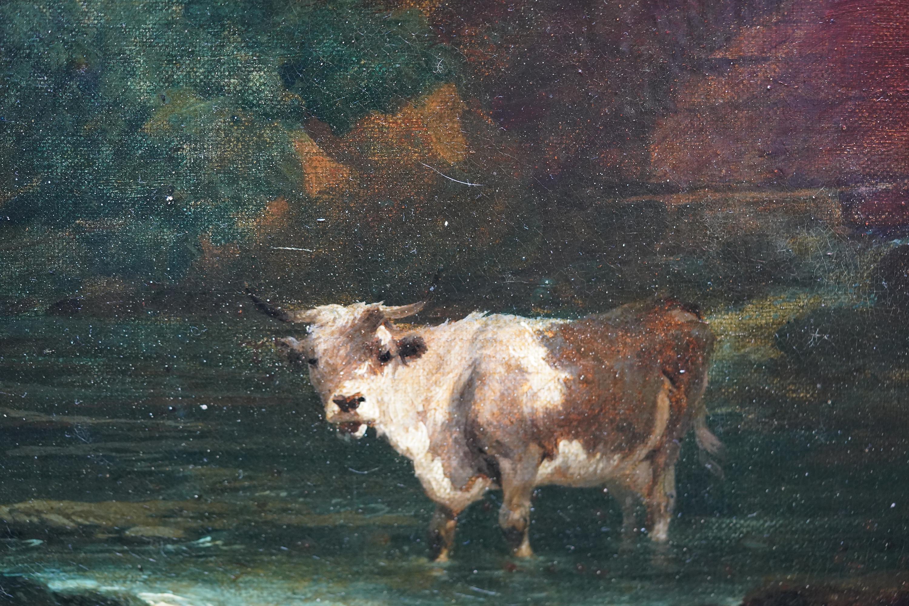 Pastoral Landscape - British 18th century Old Master art oil painting For Sale 3
