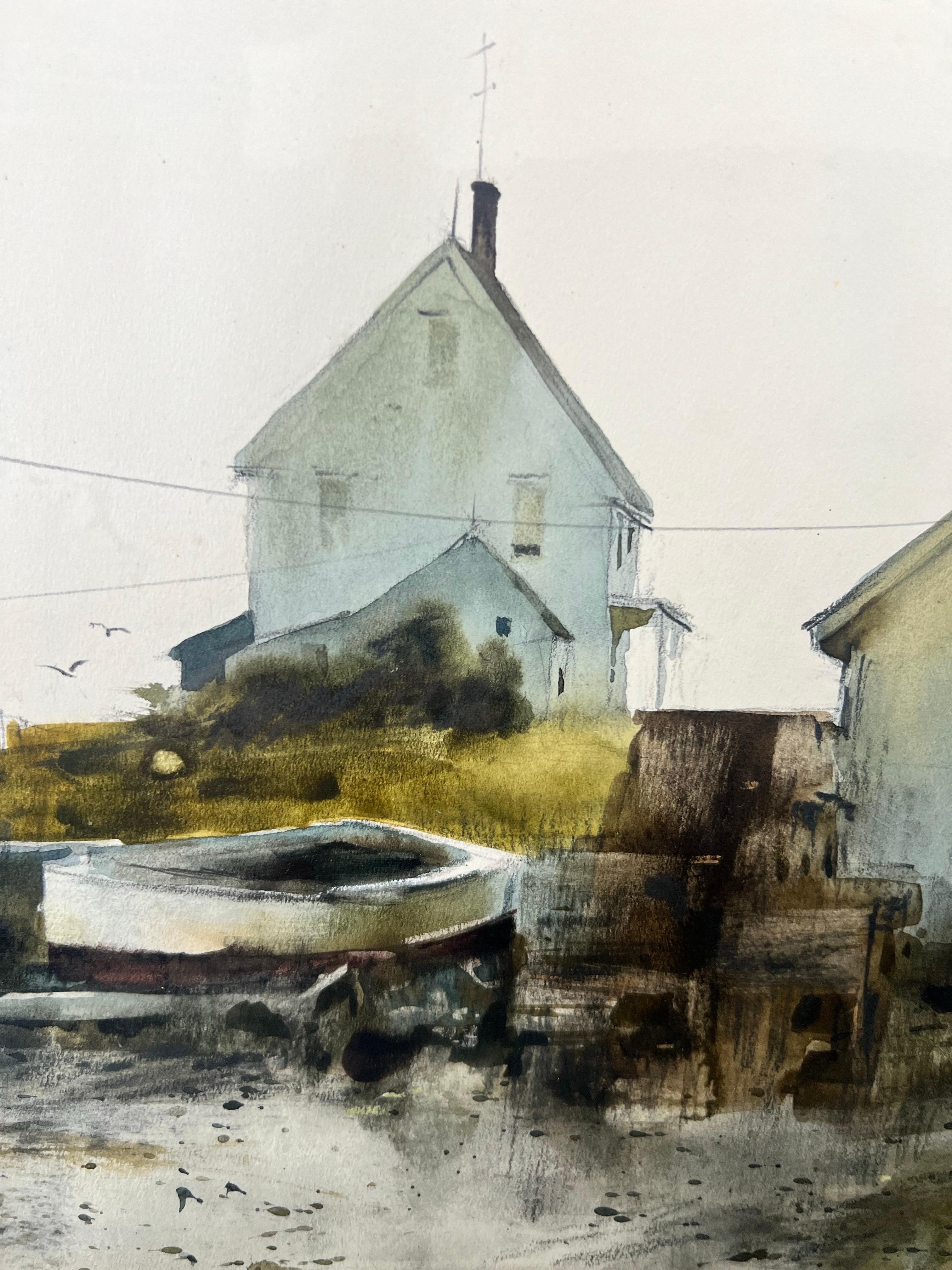 Philip Jamison Pittura ad acquerello con scena costiera, firmata e incorniciata in vendita 1