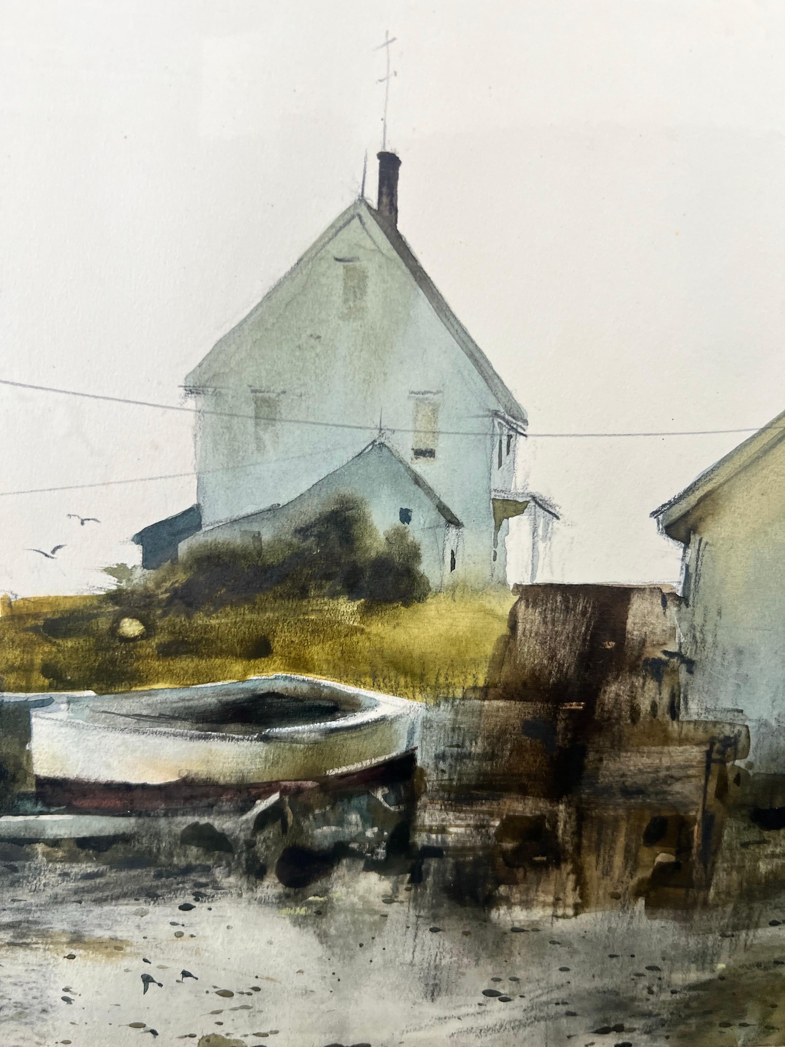 Philip Jamison Pittura ad acquerello con scena costiera, firmata e incorniciata in vendita 2