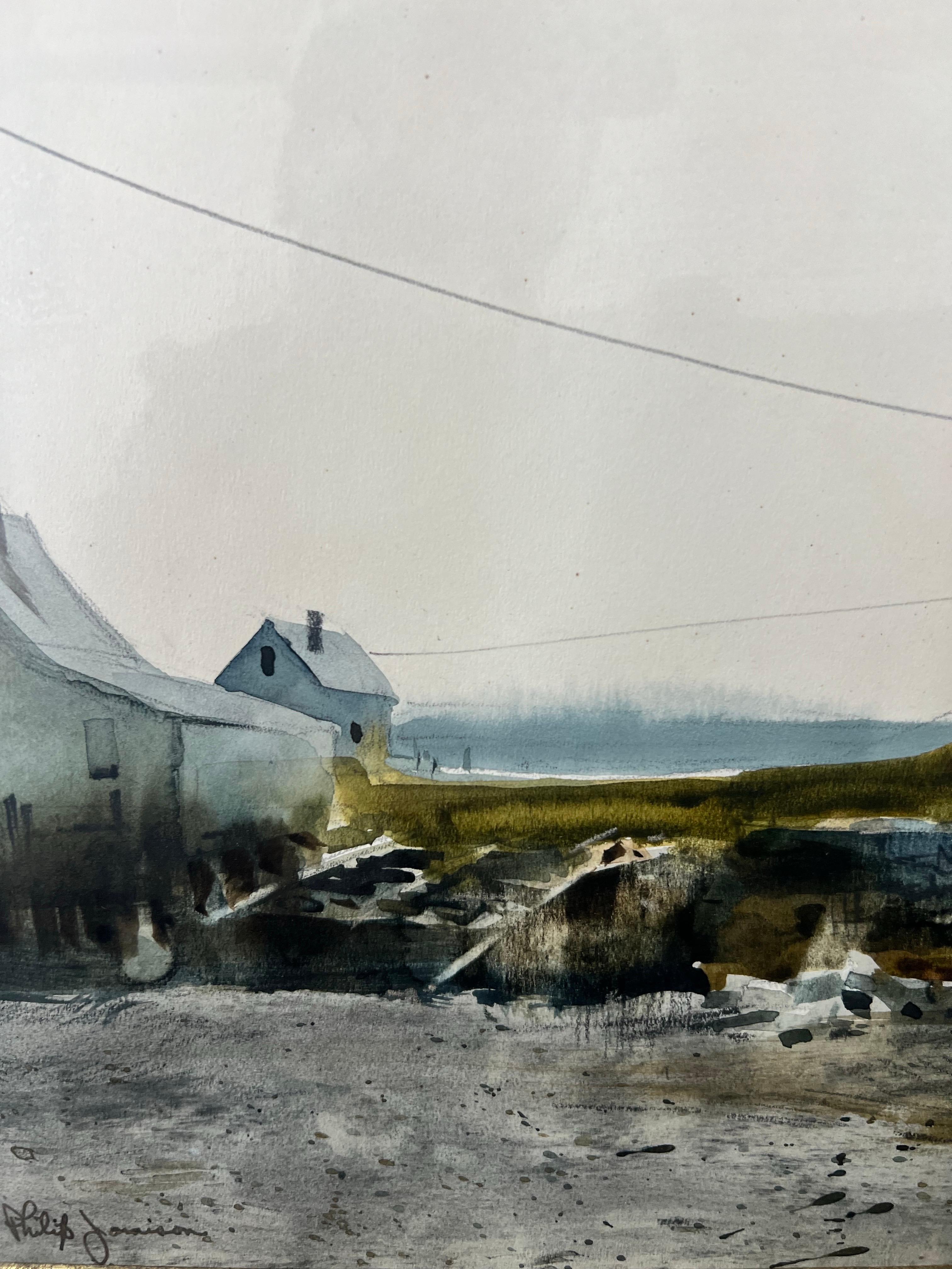 Philip Jamison Pittura ad acquerello con scena costiera, firmata e incorniciata in vendita 5