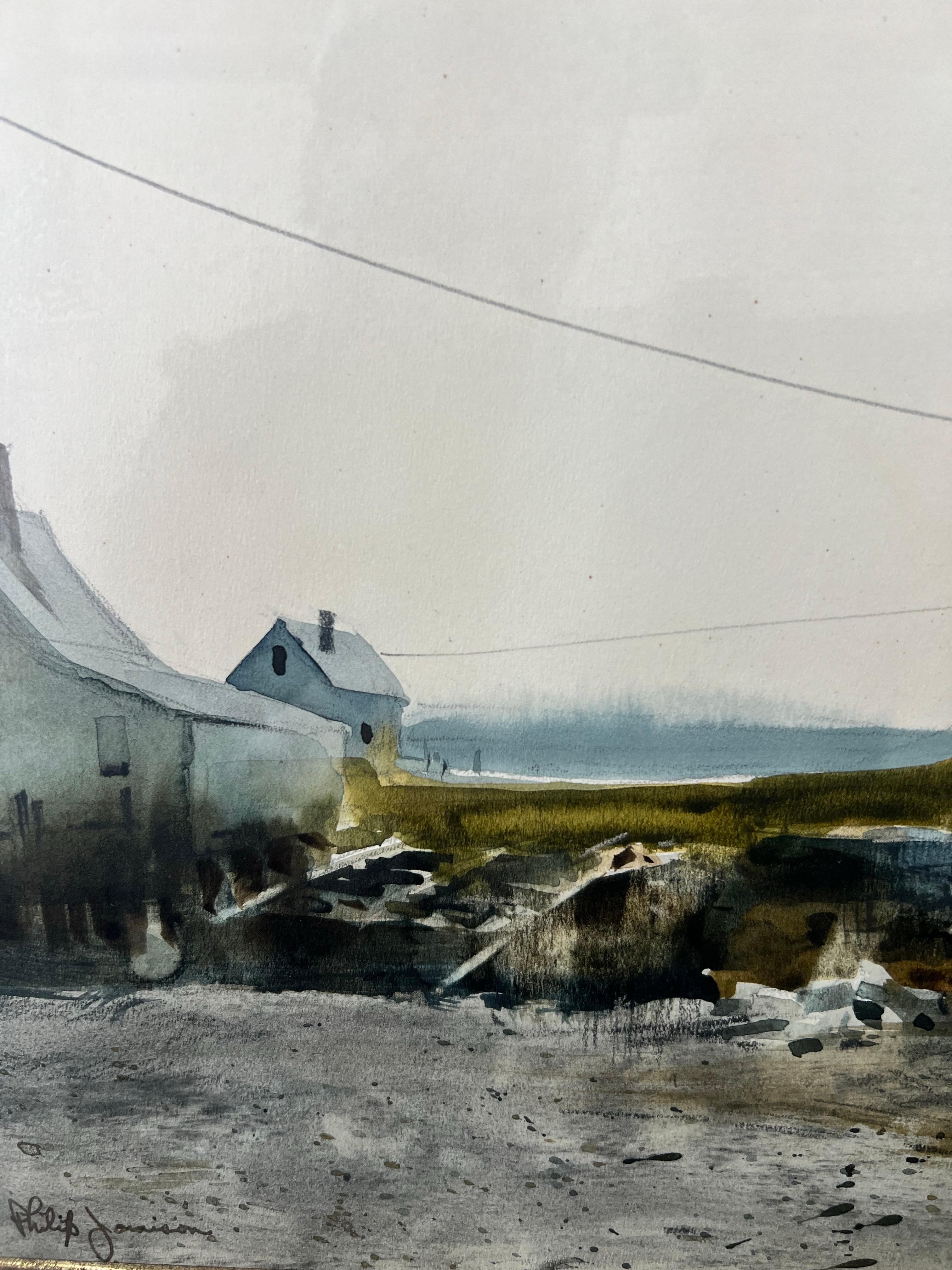 Philip Jamison Pittura ad acquerello con scena costiera, firmata e incorniciata in vendita 6