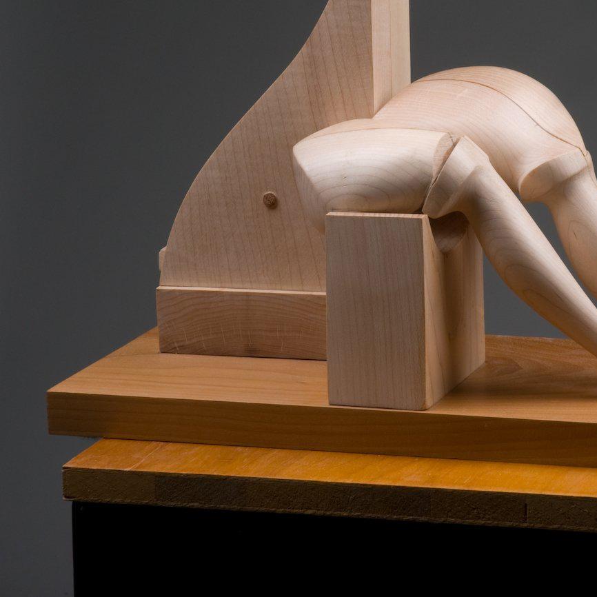 Spectator - Brown Figurative Sculpture by Philip John Evett