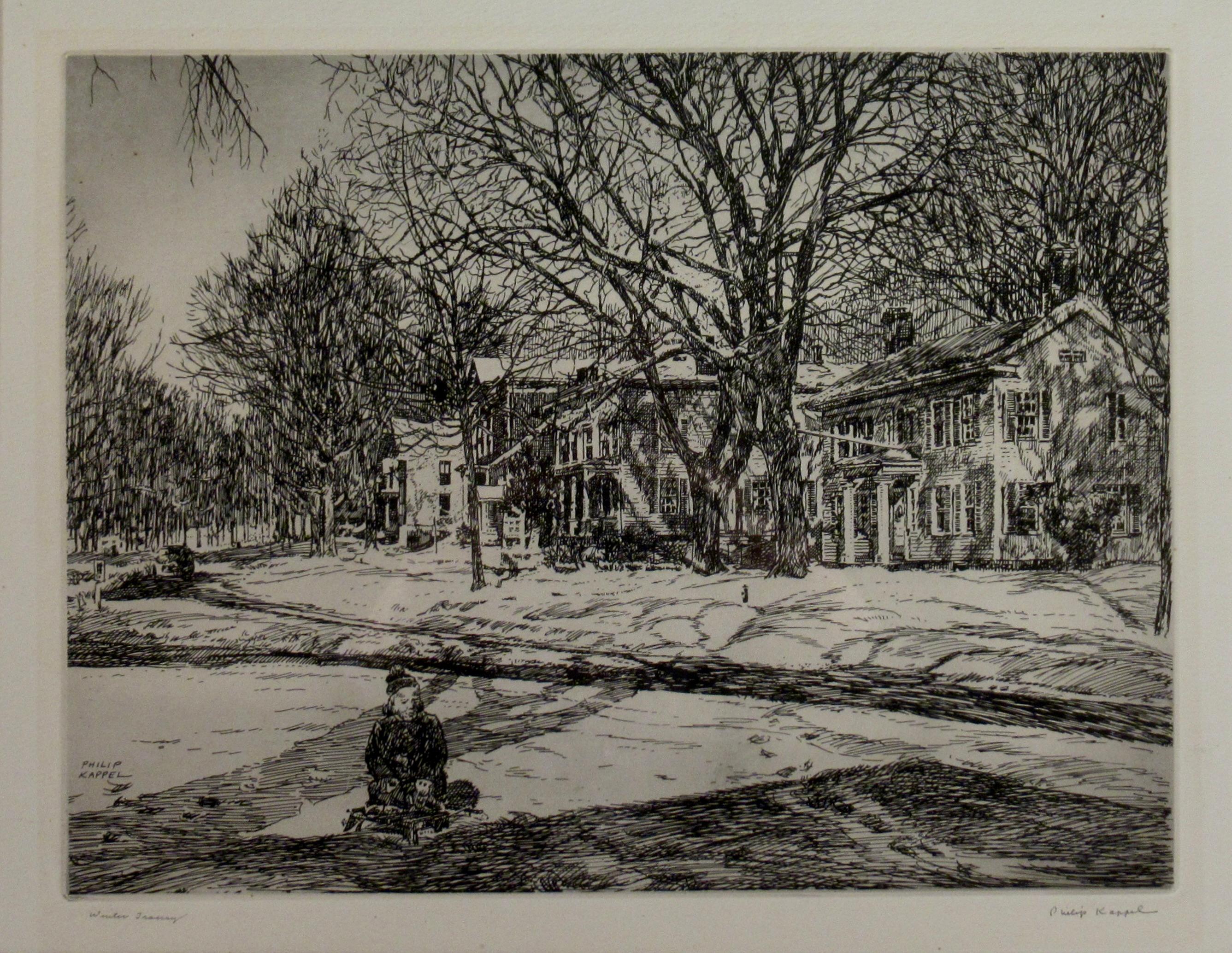 Wintertablett (Milford Connecticut) – Print von Philip Kappel