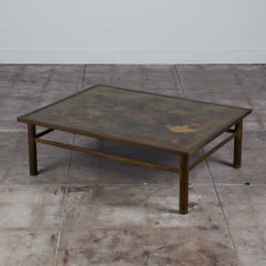 Philip & Kelvin Laverne Acid Etched Bronze "Zodiac" Coffee Table
