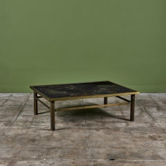 Philip & Kelvin Laverne Acid Etched Bronze "Zodiac" Coffee Table