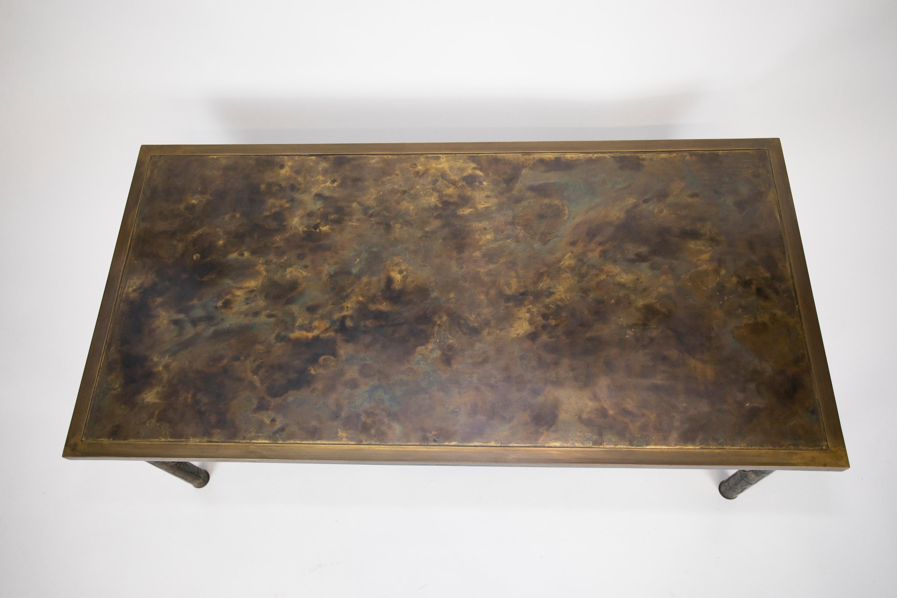 A Rectangular coffee table by Philip and Kelvin Laverne
Beautiful finish on the top surface
This table is rare because there is no image ontop
signed.