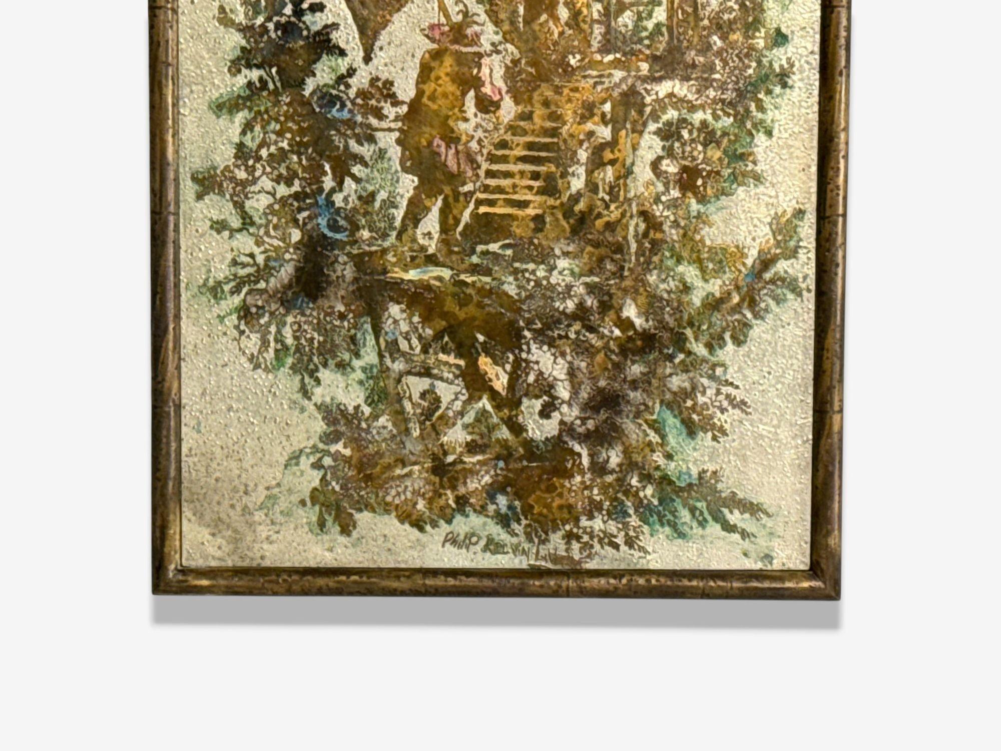 Philip & Kelvin LaVerne, Bronze, Chinois Wall Plaque, USA, 1960s For Sale 2