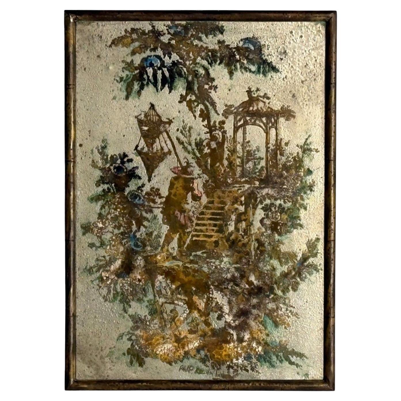 Philip & Kelvin LaVerne, Bronze, Chinois Wall Plaque, USA, 1960s For Sale