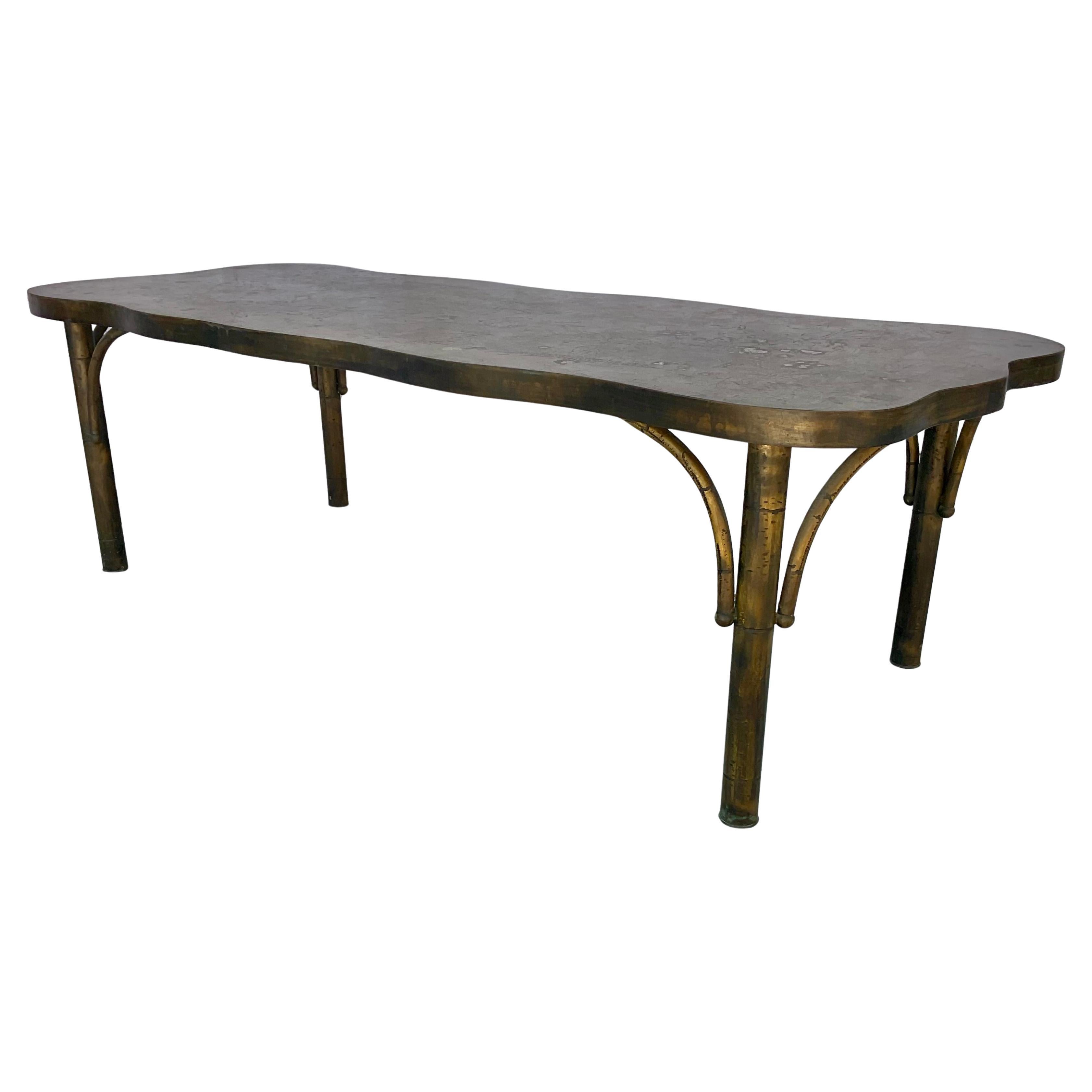 Table basse en bronze Philip & Kelvin Laverne Bon état - En vente à Bradenton, FL