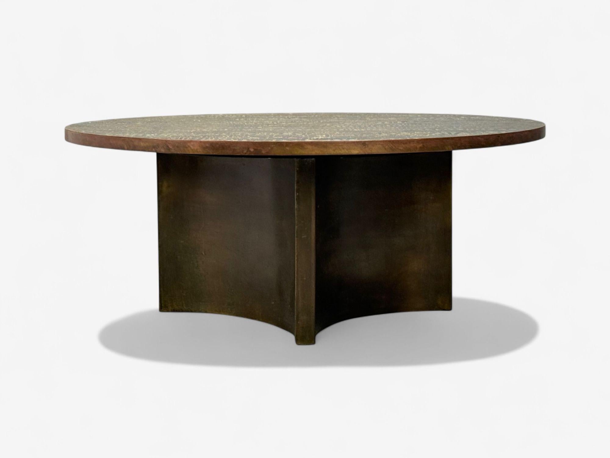 Bronze Philip and Kelvin LaVerne, table basse en bronze, forêt éternelle, États-Unis, années 1960 en vente