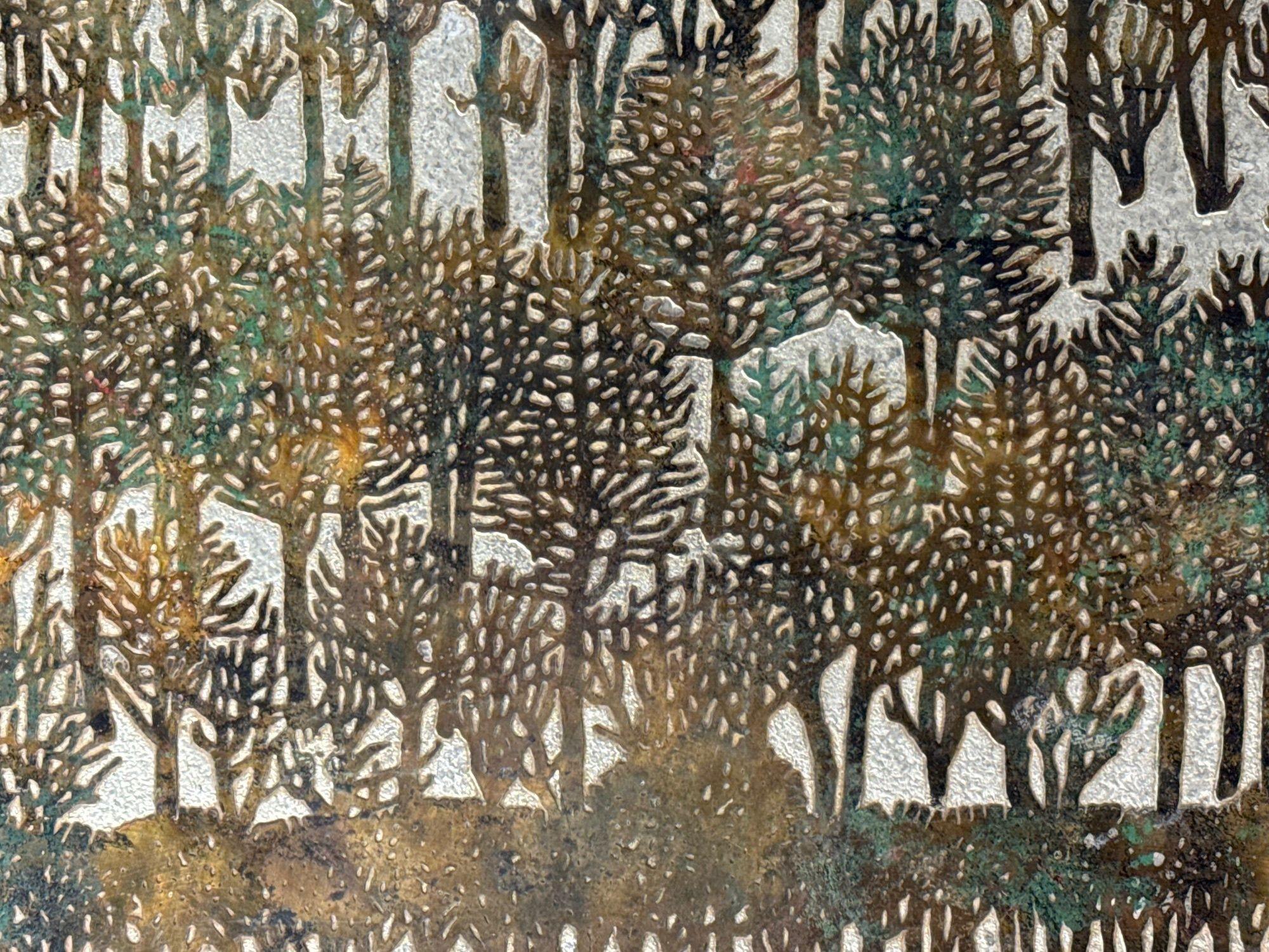 Philip and Kelvin LaVerne, table basse en bronze, forêt éternelle, États-Unis, années 1960 en vente 2