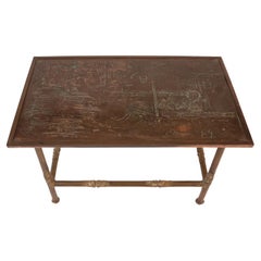 Etched Bronze Side Table by Clyde Harwick