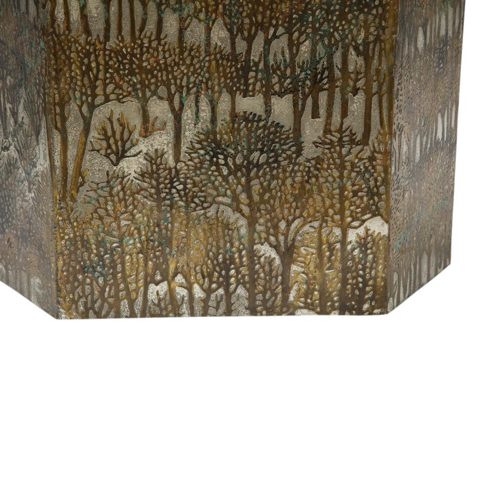 Philip & Kelvin Laverne Side Tables, Bronze Eternal Forest, Signed 9