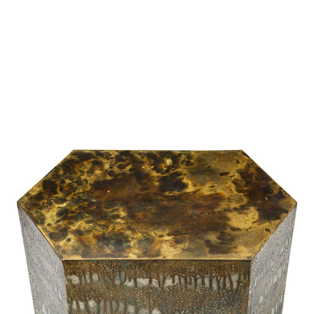 Philip & Kelvin Laverne Side Tables, Bronze Eternal Forest, Signed 10