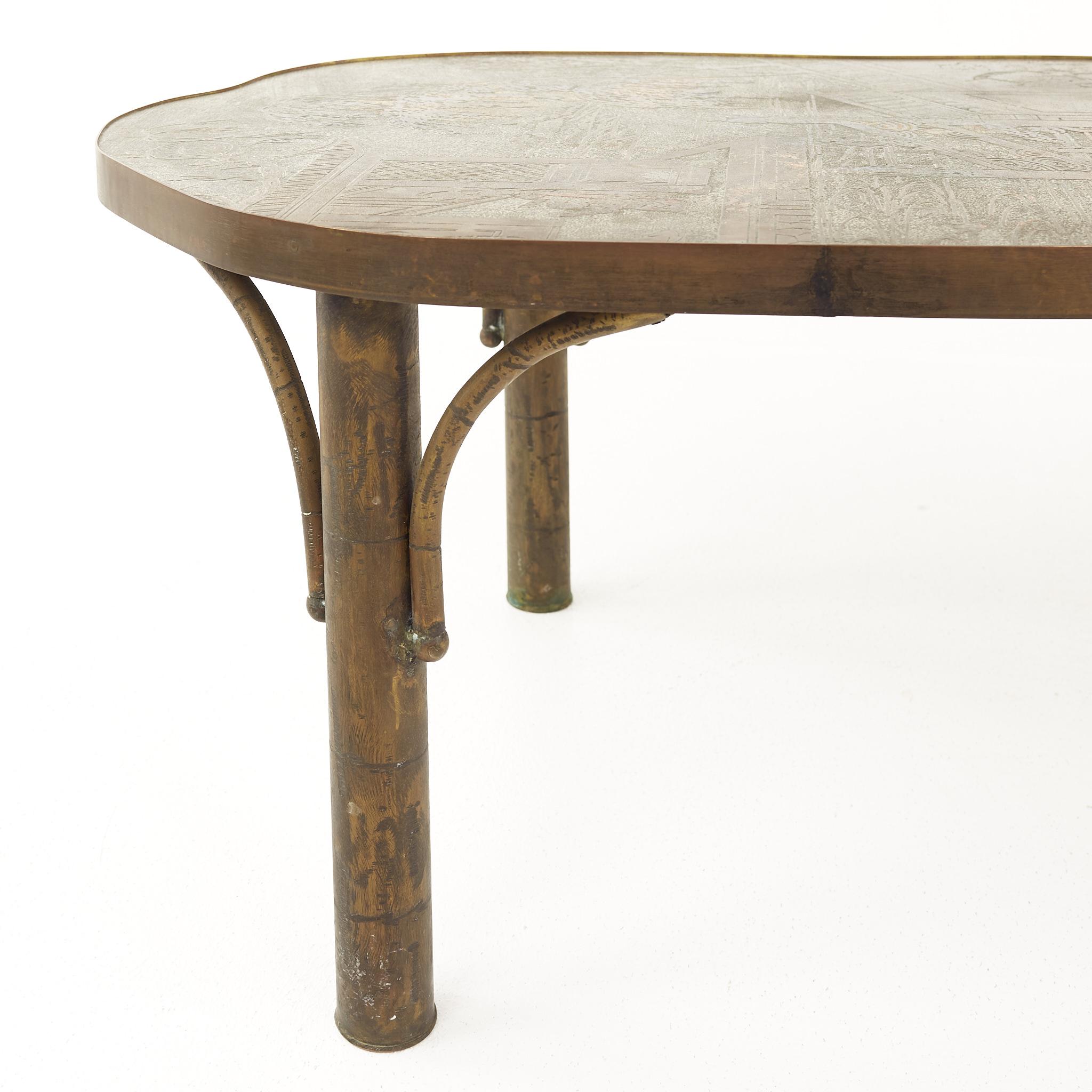 Late 20th Century Philip & Kelvin LaVerne Chan 140 Mid Century Pewter and Bronze Coffee Table