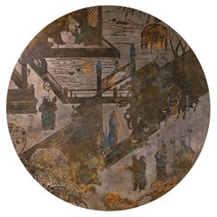 Philip & Kelvin LaVerne Chan Engraved Painting with Vibrant Color 1960s (Signed)