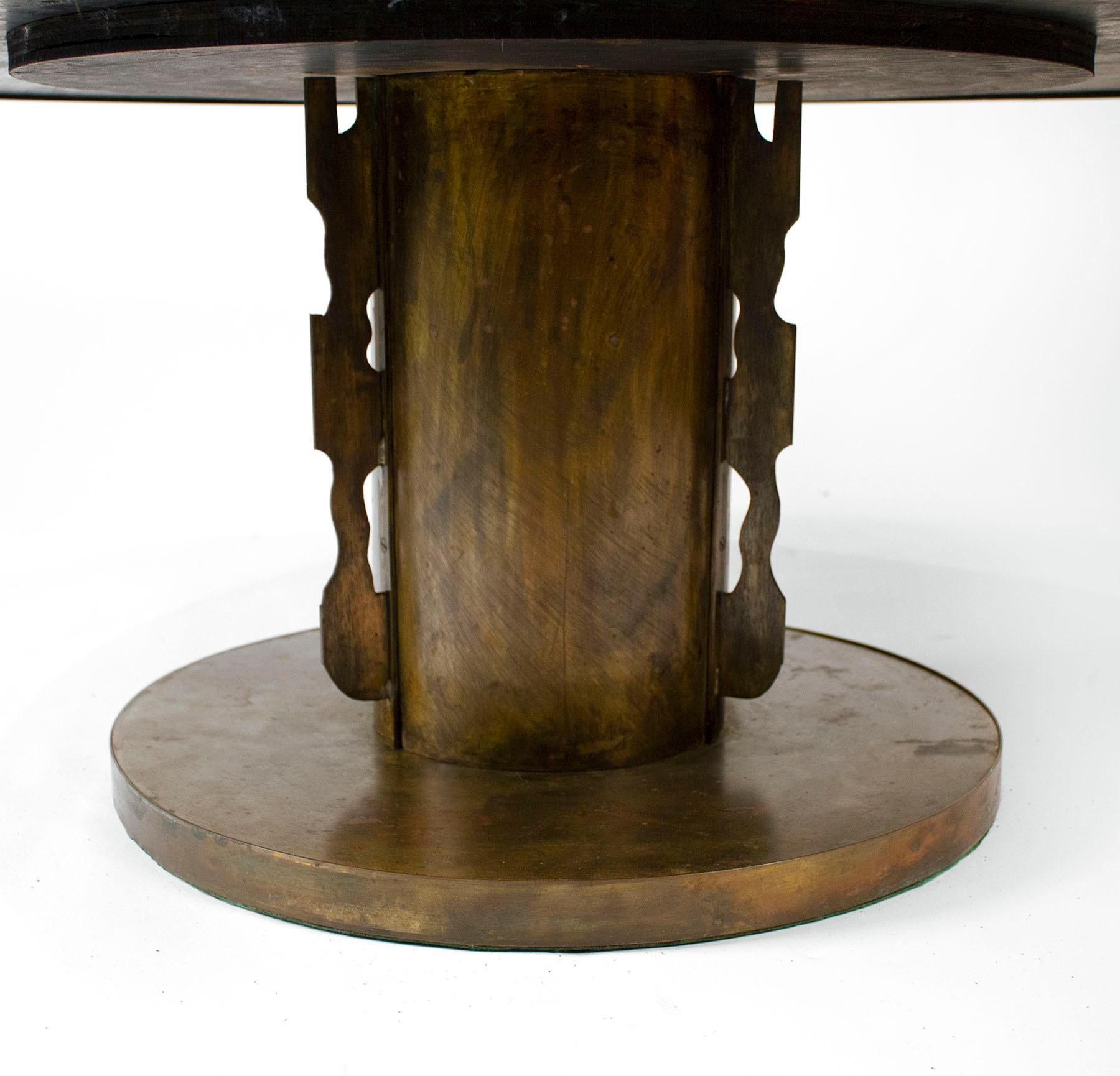 Philip & Kelvin Laverne Cocktail Table with Etruscan Base & Custom Motif 2