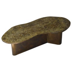Philip 
Kelvin LaVerne, Coffee / Cocktail Table, Brass, Pewter, Wood 1960s