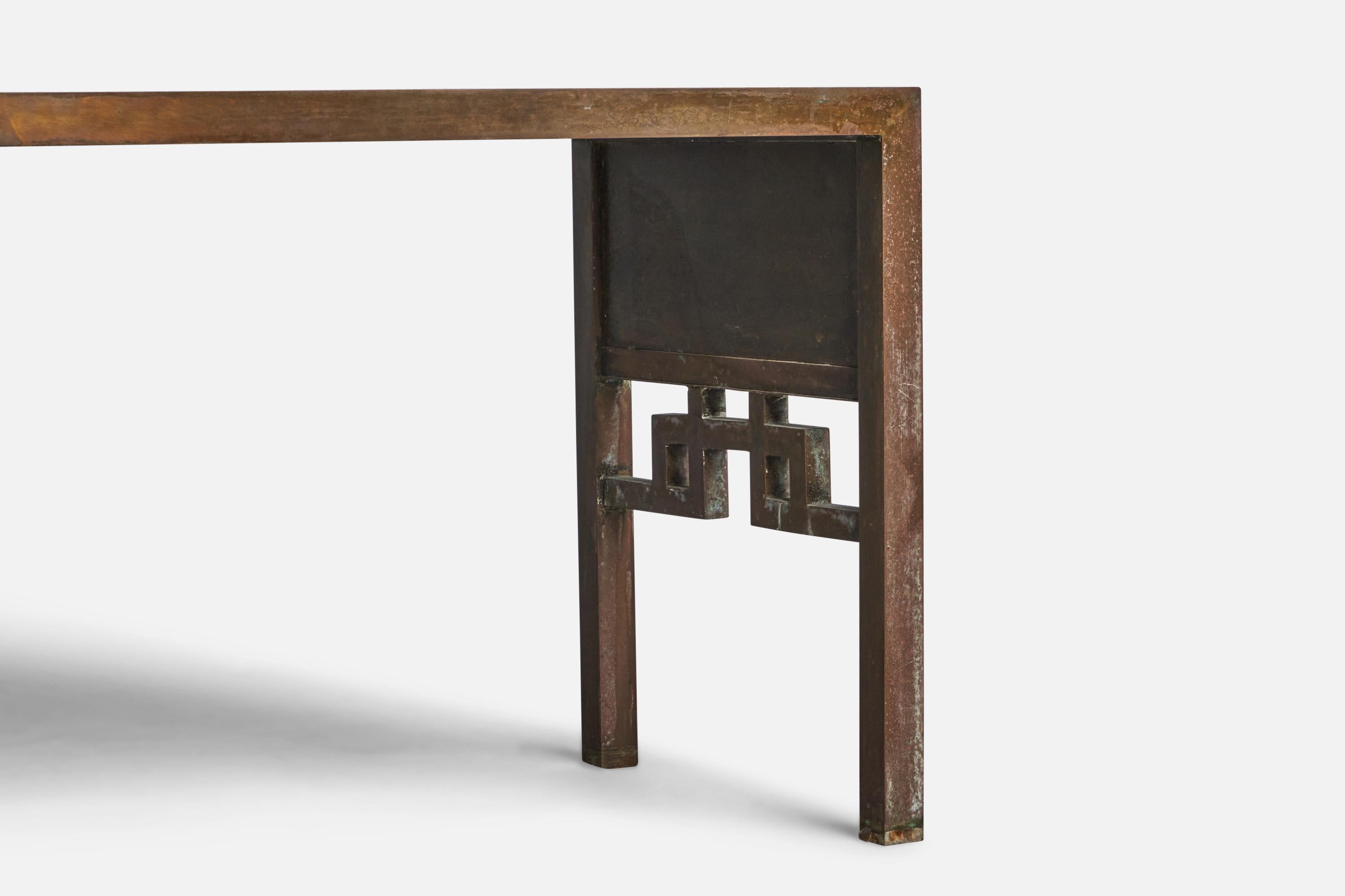 Philip & Kelvin Laverne, Console, Brass, Pewter, USA, 1960s 1
