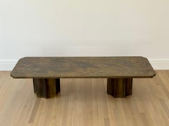 Philip & Kelvin LaVerne " Creation of Man " Double Pedestal Bronze Coffee Table