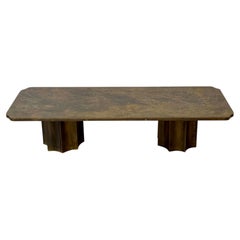 Philip & Kelvin LaVerne " Creation of Man " Double Pedestal Bronze Coffee Table