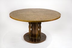 Table de jeu étrusque Laverne en bronze gravé à l'acide:: années 1960