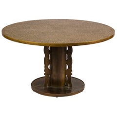 Laverne Etruscan Game Table in Acid Etched Bronze, 1960s
