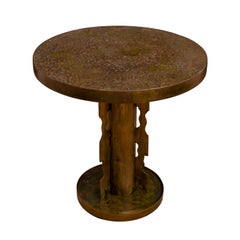Philip & Kelvin LaVerne Exceptional "Etruscan Spiral" Side Table 1960s (Signed)