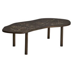 Philip & Kelvin LaVerne, Freeform Coffee Table, Bronze, Pewter, USA, 1960s