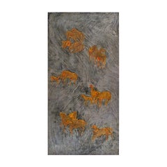 Philip & Kelvin LaVerne "Horses Plaque" with Unique Coloration 1960s (Signed)