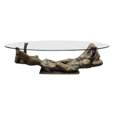 Philip & Kelvin LaVerne Important Cast Bronze Coffee Table "Fluidity" 1970s