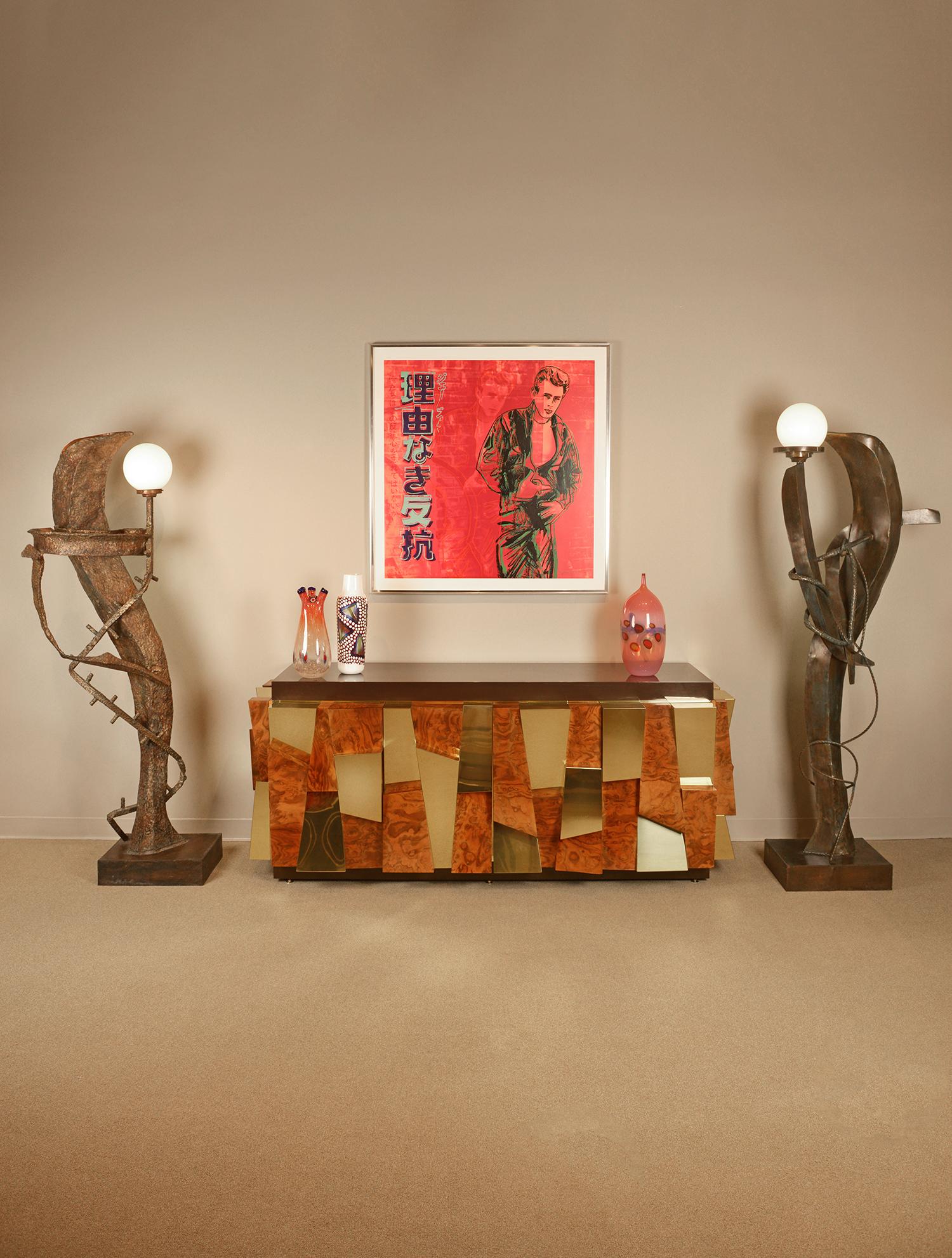 Philip & Kelvin LaVerne Bedeutende beleuchtete Bronzeskulpturen ca. 1970 (Signiert) im Angebot 7