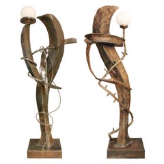 Philip & Kelvin LaVerne Bedeutende beleuchtete Bronzeskulpturen ca. 1970 (Signiert)