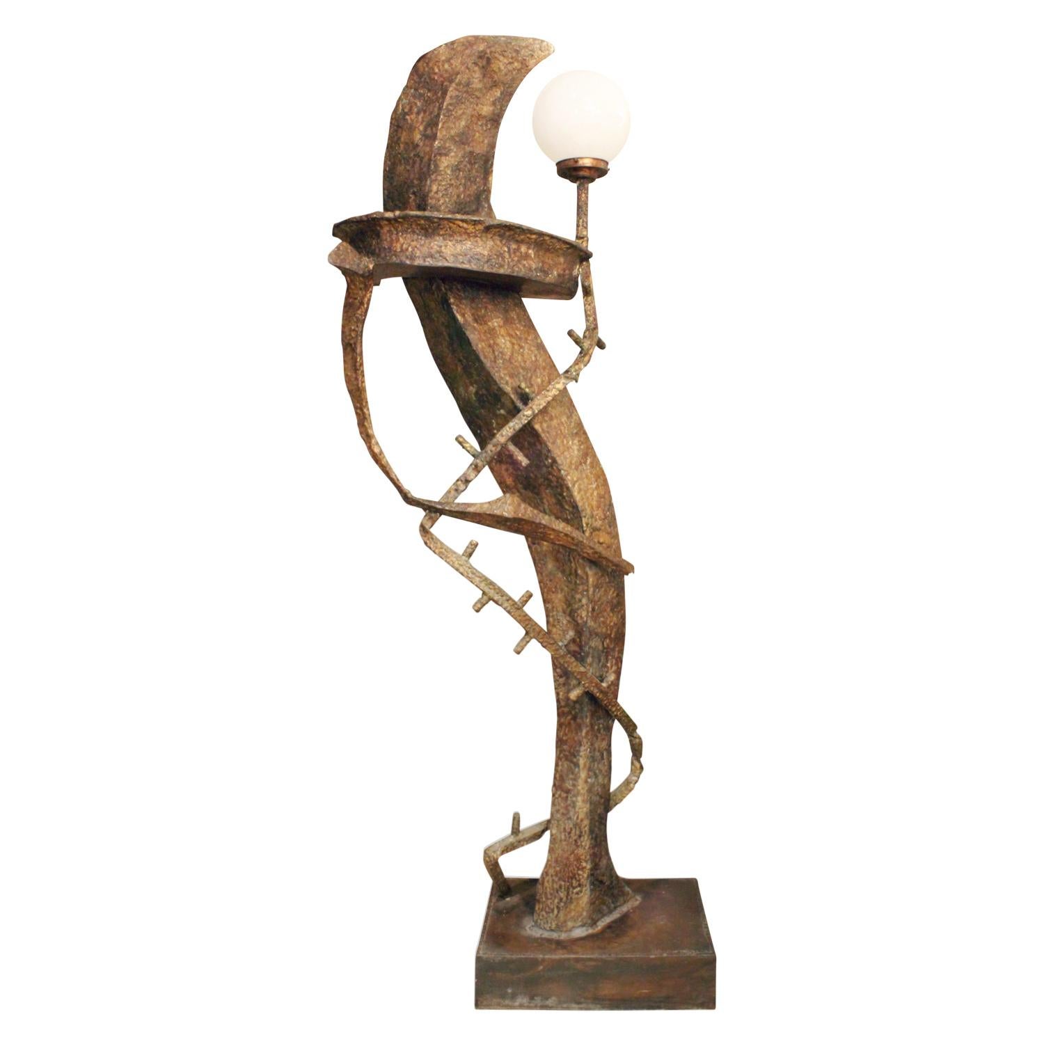 Philip & Kelvin LaVerne Bedeutende beleuchtete Bronzeskulpturen ca. 1970 (Signiert) (Moderne der Mitte des Jahrhunderts) im Angebot