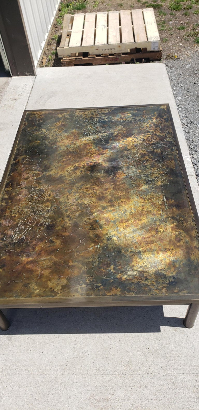 Philip & Kelvin Laverne Large Bronze Coffee Table In Excellent Condition For Sale In New York, NY
