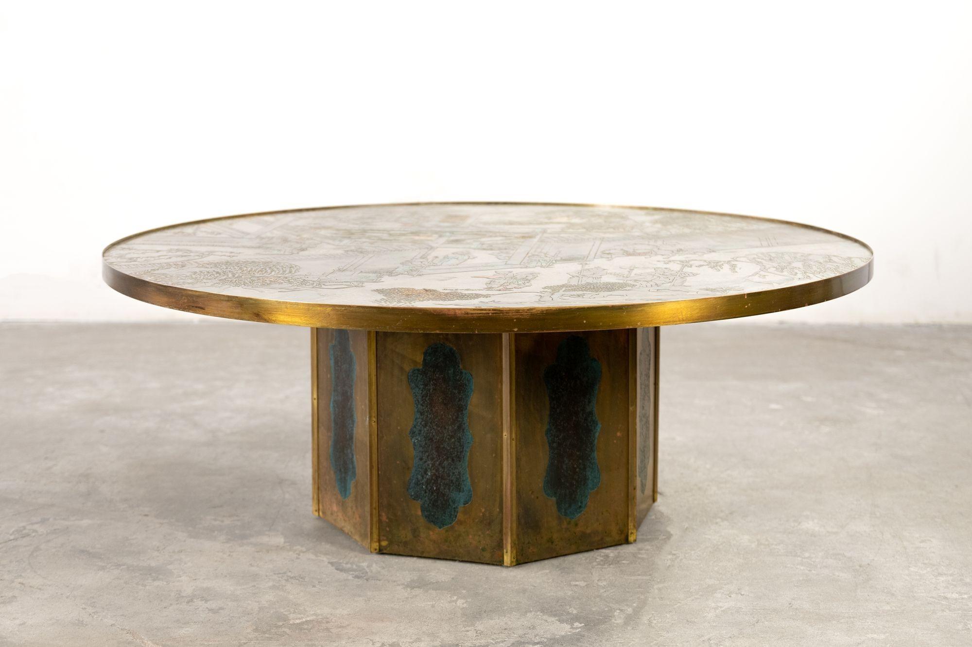 Philip & Kelvin Laverne Large Chan Cocktail Table in Bronze and Pewter 3