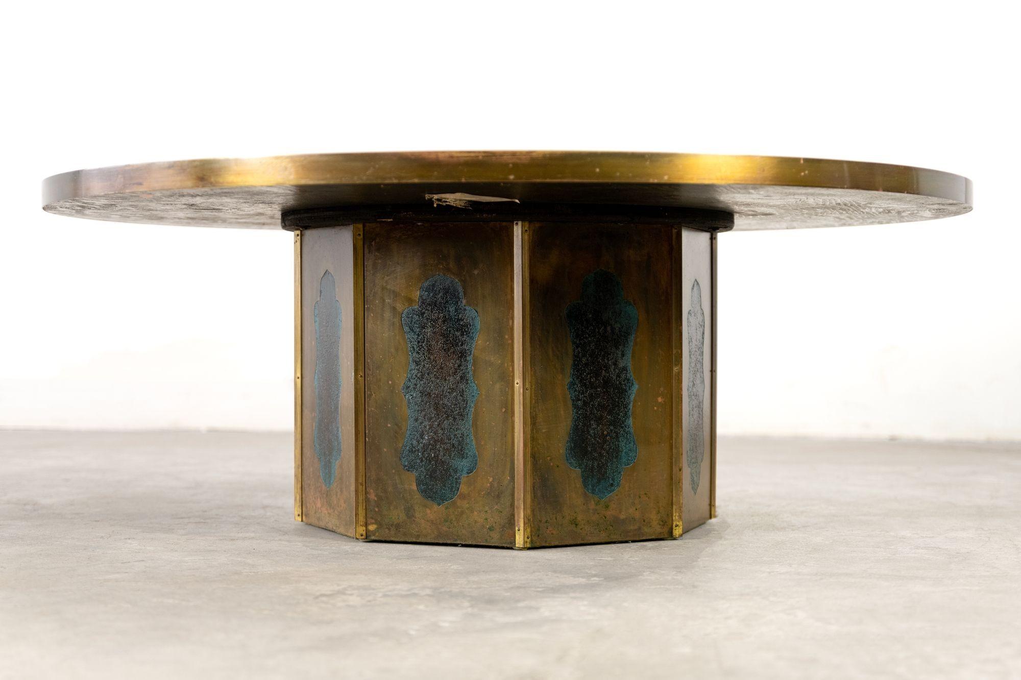 Großer Chan-Cocktailtisch aus Bronze und Zinn von Philip & Kelvin Laverne im Angebot 1