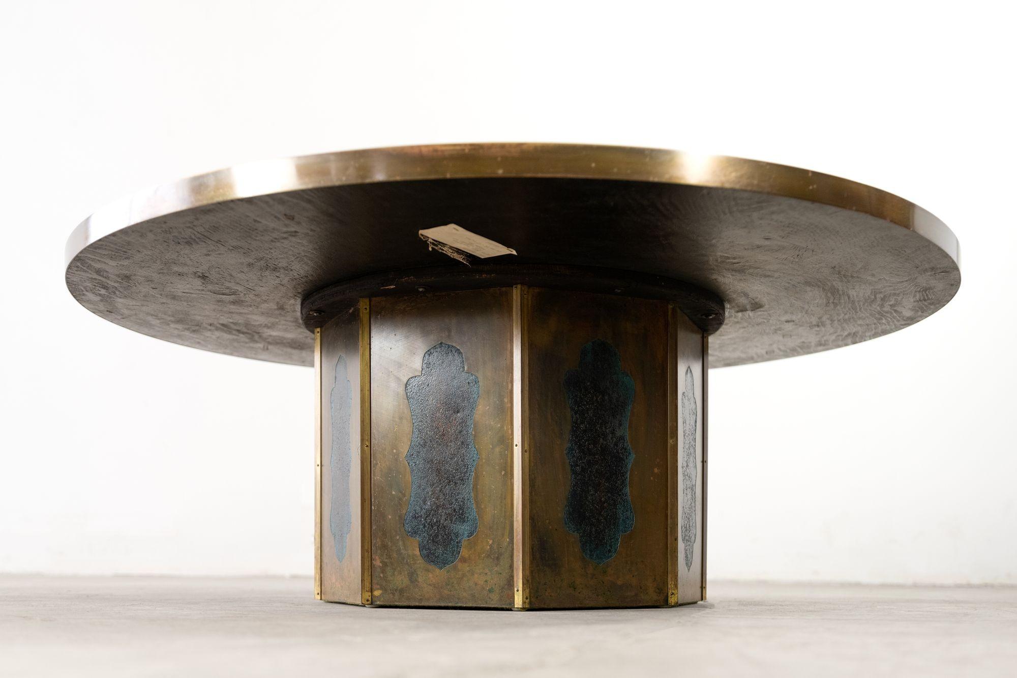 Großer Chan-Cocktailtisch aus Bronze und Zinn von Philip & Kelvin Laverne im Angebot 2